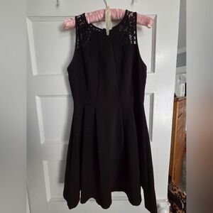 Monteau Black Lace Accent Mini Dress (Size L)